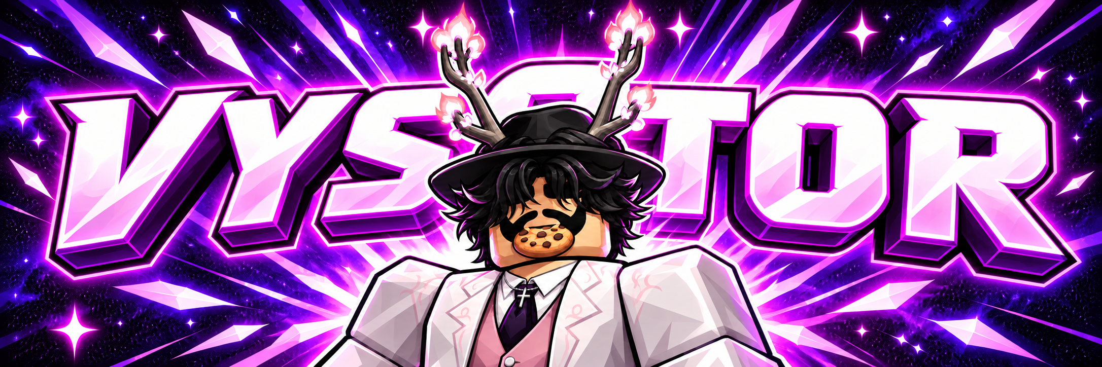 Vysctor banner featuring a Roblox character
